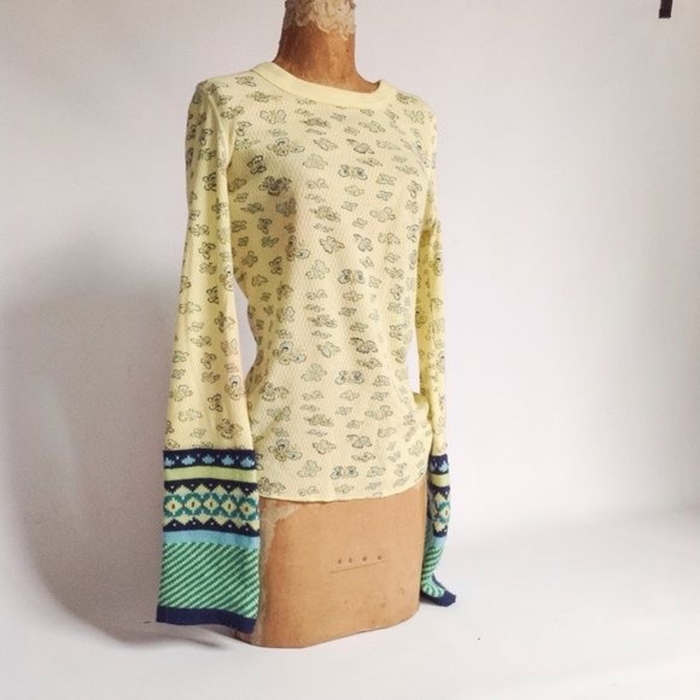 Free People Fair Isle thermal with sweater sleeves